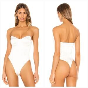 h:ours Tabitha Bodysuit in White